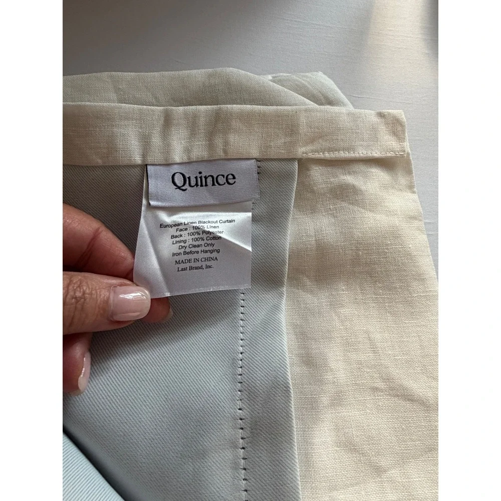 NWOT QUINCE Ivory Luxe Linen Room Darkening Organic Single Panel 48x96 MSRP $110